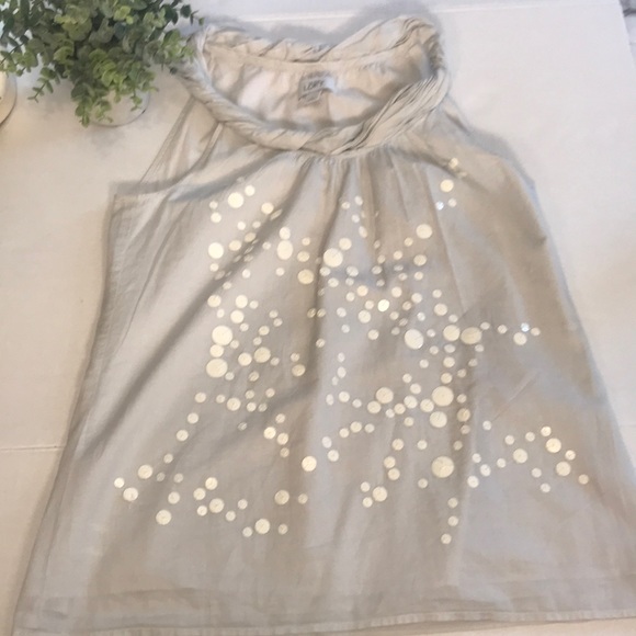 Ann Taylor Tops - Ann Taylor Loft Light Gray Tunic With Sequins Sm